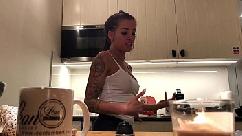 Perfect pokies on the kitchen cam braless sylvia and her amazing nipples