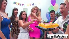 Samantha celebrates her birthday with a wild crazy orgy