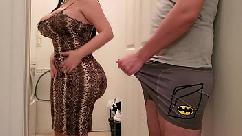 Big ass stepmom fucks her porn addict son in the laundry room